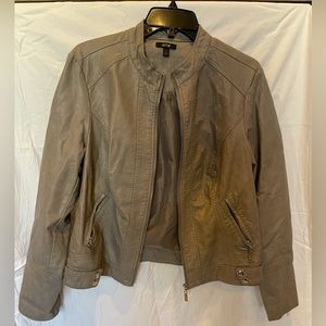 Grey Faux Leather Jacket